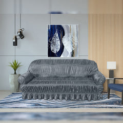 Twill Jersey Sofa Covers - Elastic Sofa Covers (Silver Grey)
