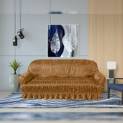 Twill Jersey Sofa Covers - Elastic Sofa Covers (Golden)