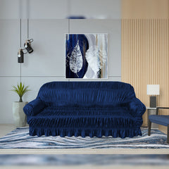 Twill Jersey Sofa Covers - Elastic Sofa Covers (Blue)