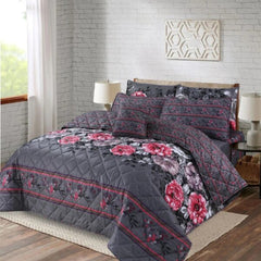 7 Pcs Quilted Comforter Set - Silver Spring