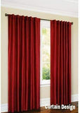 Plain Jacquard Curtains (RED)