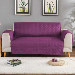 Cotton Quilted Sofa Runner - Sofa Coat (Purple)